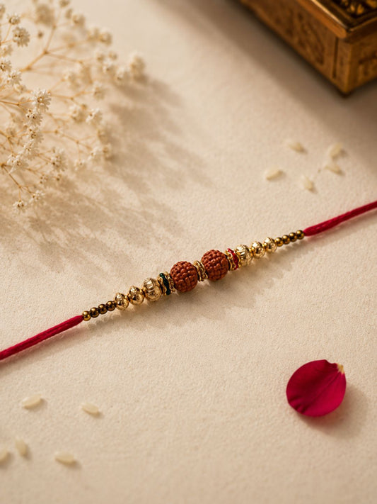 Premium Handcrafted Set of 2 Rudraksh Rakhi