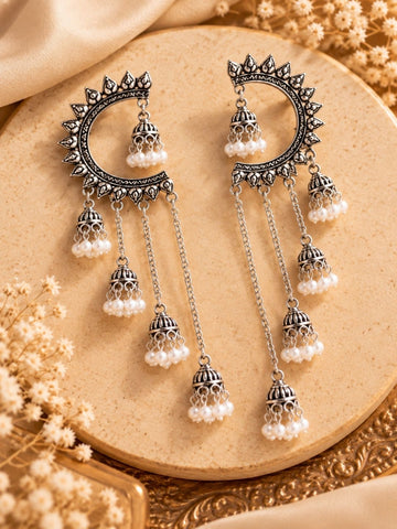 Earcuff Silver Oxidised Earring