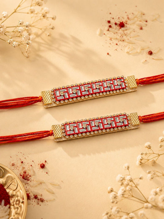 Set of 2 Sathiya Rakhi with Candle