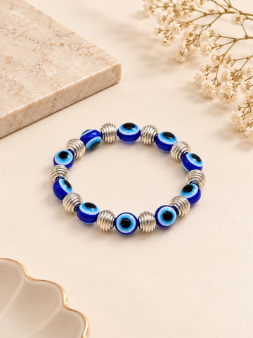 Blue Evil Eye Beaded Bracelet