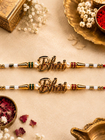 Premium Personalized Bhai Name Rakhi Set