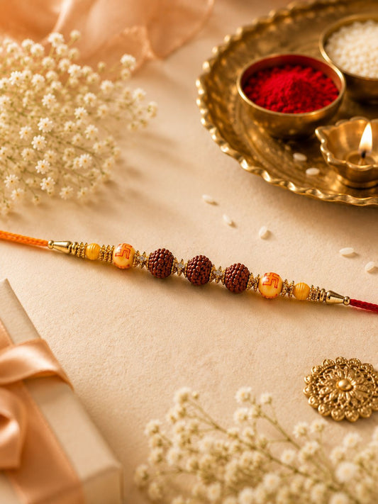 Premium Handcrafted Set of 2 Rudraksh Rakhi