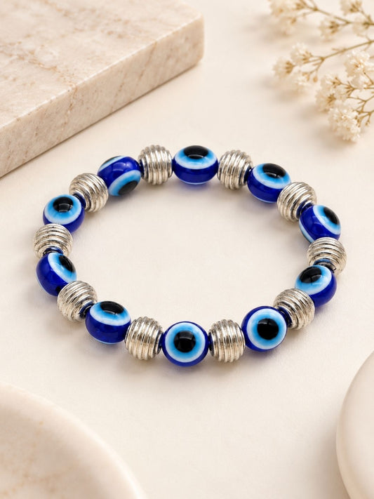 Blue Evil Eye Beaded Bracelet