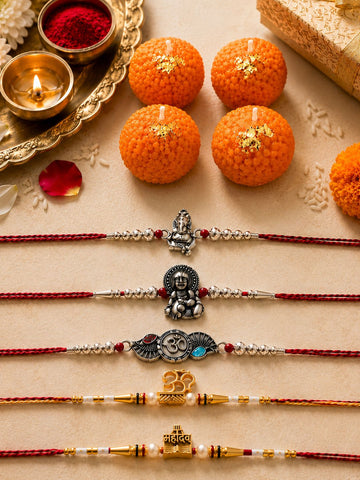 Set of 5 Rakhi Set with Candle