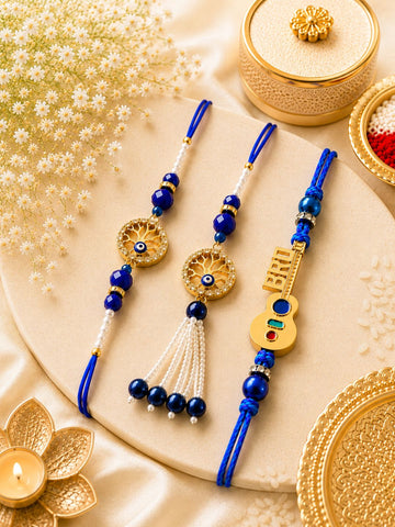 Evil Eye Set of Couple with Kid rakhi