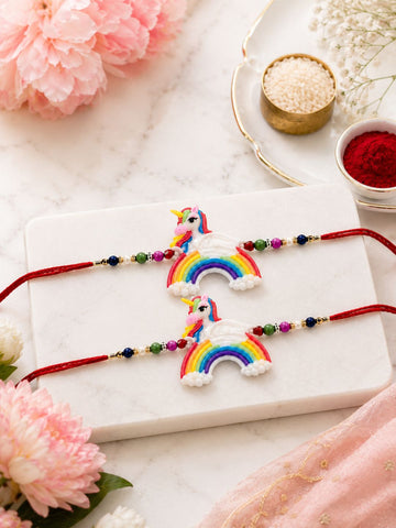 Set of 2 Rainbow Kid Rakhi