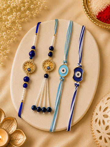 Evil Eye Set of Couple with 2 Kid rakhi