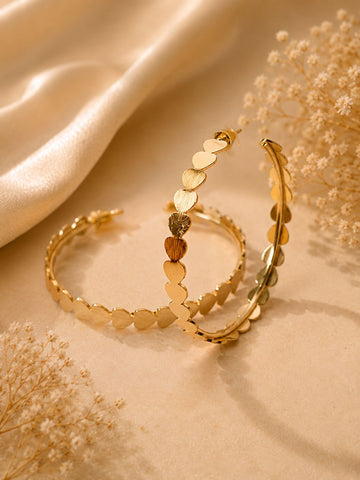 Demifine Heart Hoop Earrings