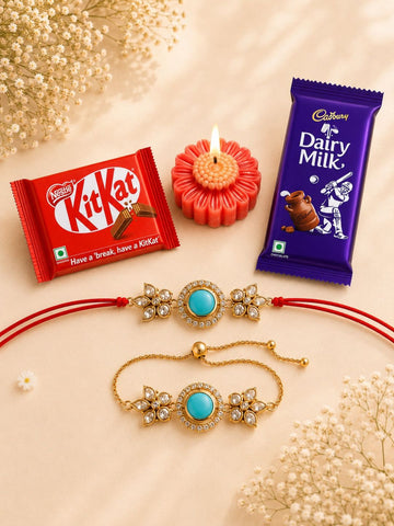 Bhaiya Bhabhi Rakhi With Candle & Chocolate