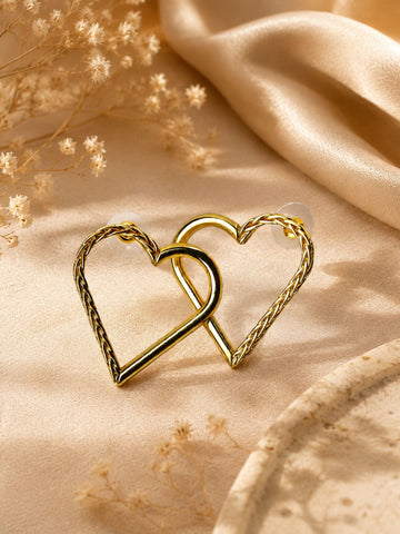 Demifine Gold Plated Heart Shape Earring
