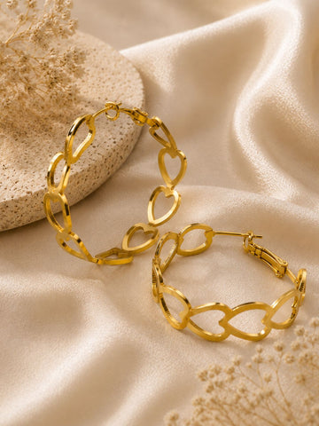 Demifine Heart Hoop Earrings