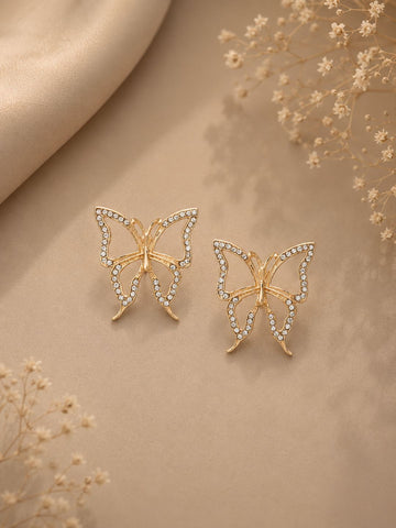 Demifine 18K Gold Plated Butterfly Earrings