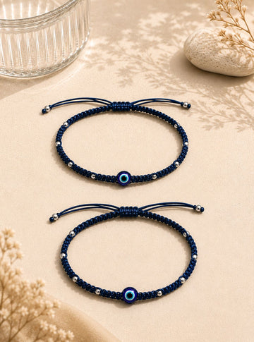 Handmade Black Evil Eye Anklet