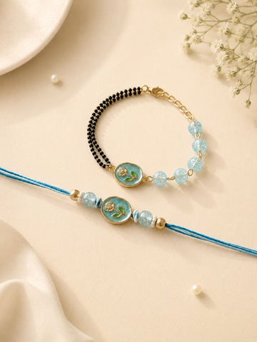 Blue Mangalsutra Bhaiya Rakhi