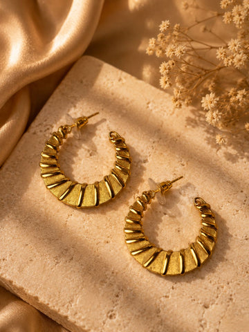 Demifine Gold Plated Hoop Earrings