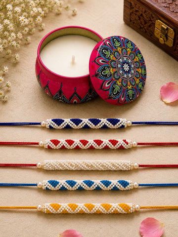 5 Bhaiya Rakhi Combo with Candle