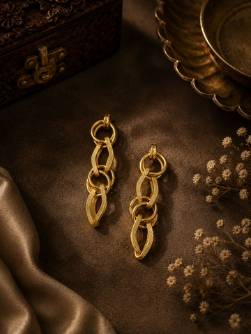 Ethnic Gold Plated Drop Earrings for Women and Girls