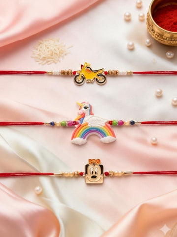 3 Kid Rakhi Combo Set