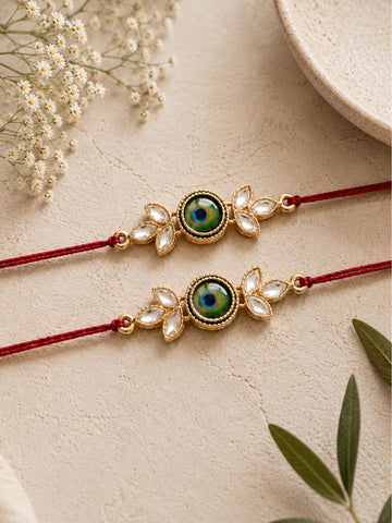 Set of 2 Morpankh Bhaiya Rakhi