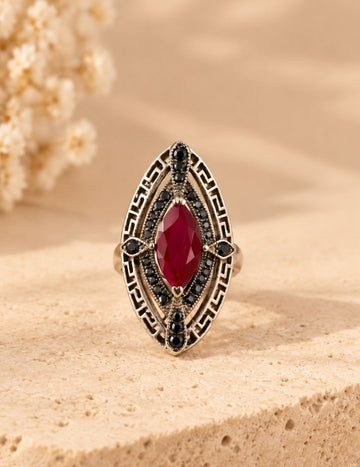 Vintage Red Stone Statement Ring