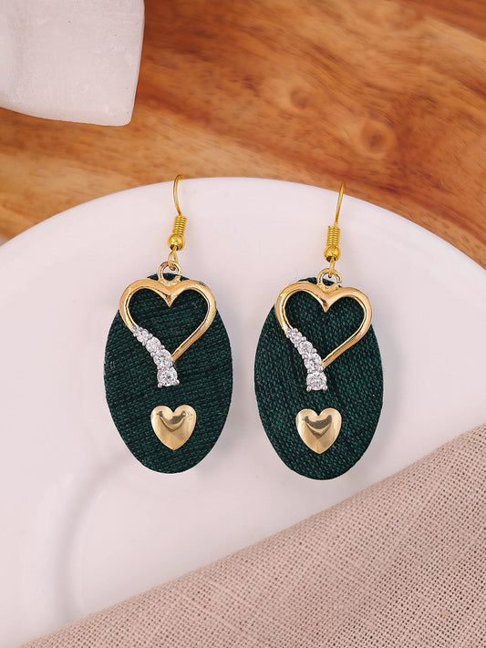 Green Oval Cubic Zirconia Earrings