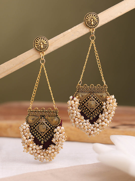 Gold Plated Pearl Earrings