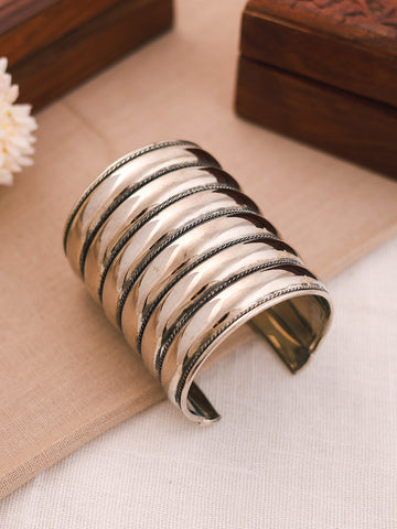 Silver-Plated Statement Cuff Bracelet