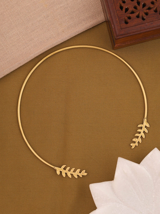 Handmade Statement Leaf-Shaped Hasli Necklace