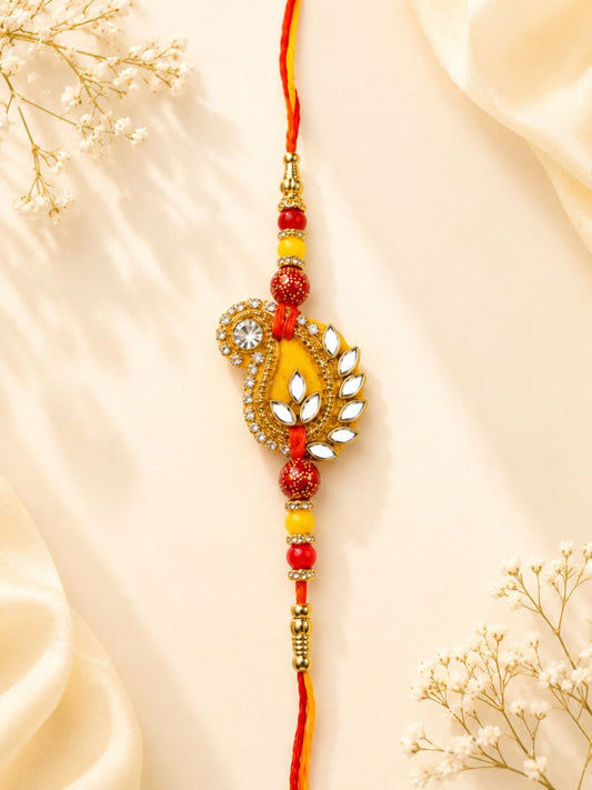 Red Bhaiya Bhabhi Rakhi with Candle