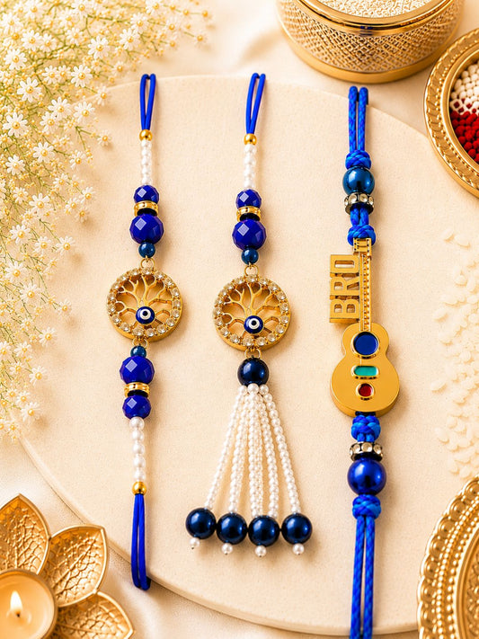 Evil Eye Set of Couple with Kid rakhi