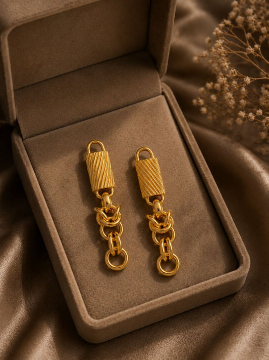 Ethnic Gold Plated Dangler Earrings For Women