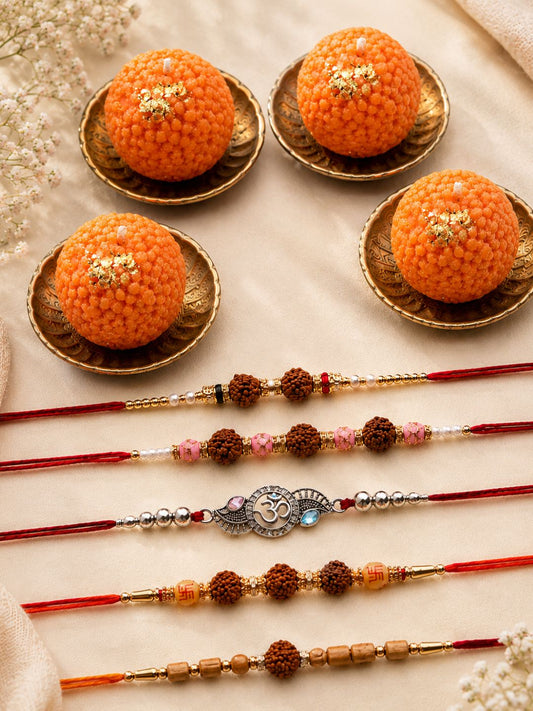 5 Rudraksh Rakhi with Candle