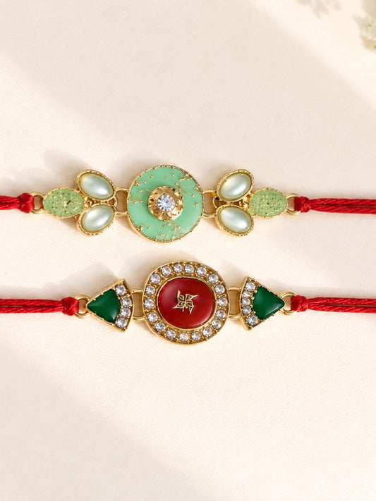 2 Bhaiya Rakhi Set with Candle