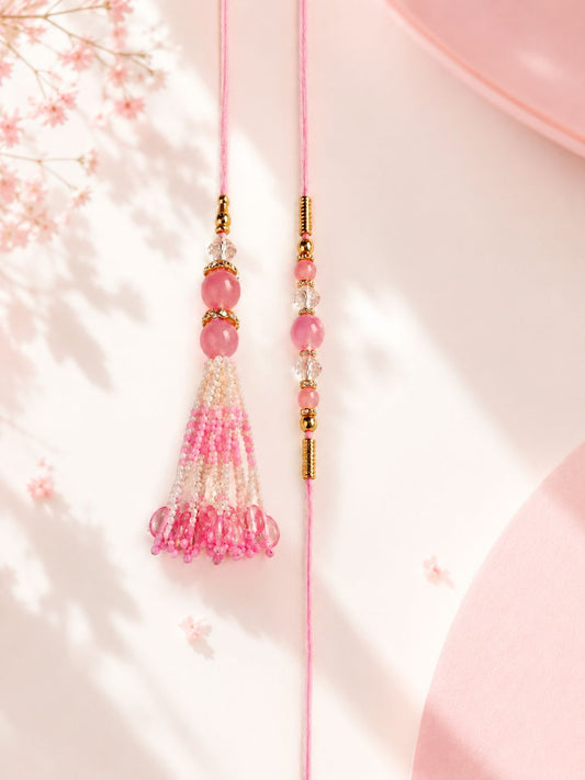 Pink Bhaiya Bhabhi Rakhi Set