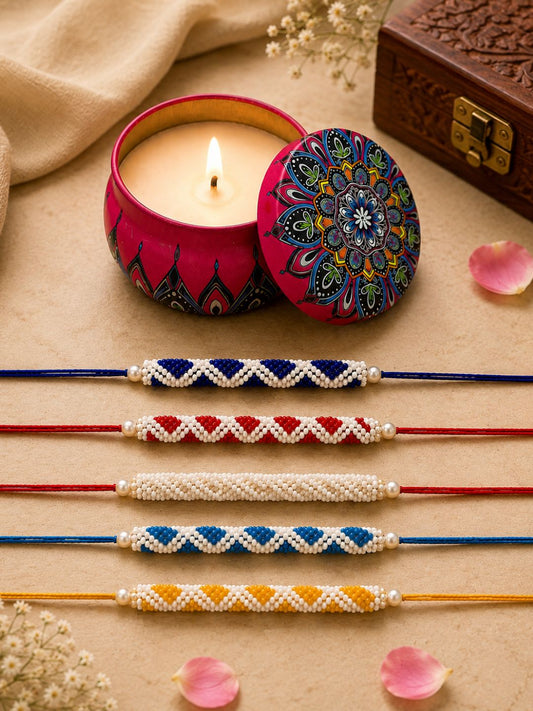 5 Bhaiya Rakhi Combo with Candle
