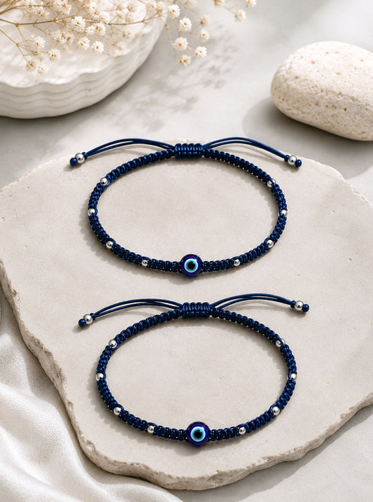 Handmade Black Evil Eye Anklet