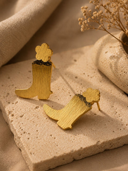 Demifine Floral Boot Earrings