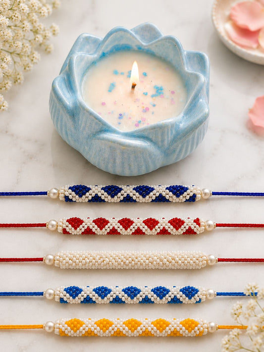 5 Bhaiya Rakhi Combo with Candle