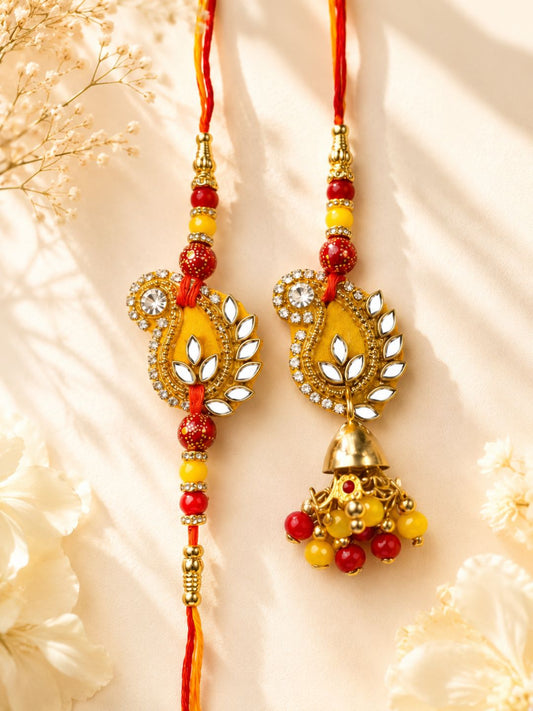 Red Bhaiya Bhabhi Rakhi Set