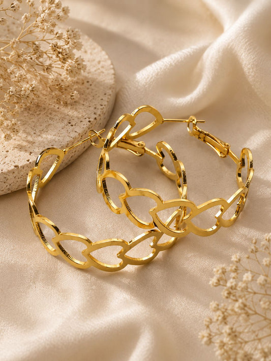 Demifine Heart Hoop Earrings