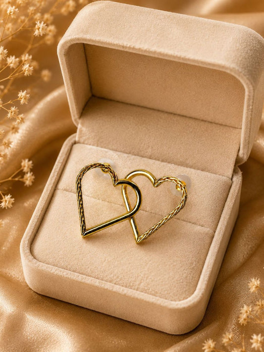 Demifine Gold Plated Heart Shape Earring