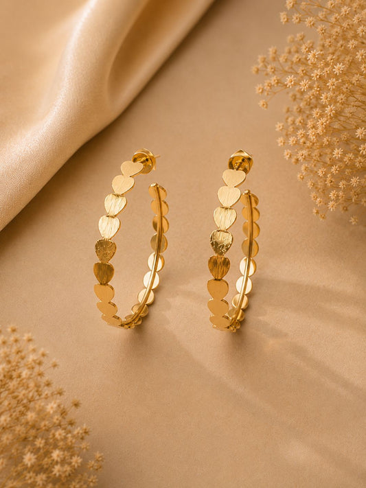 Demifine Heart Hoop Earrings