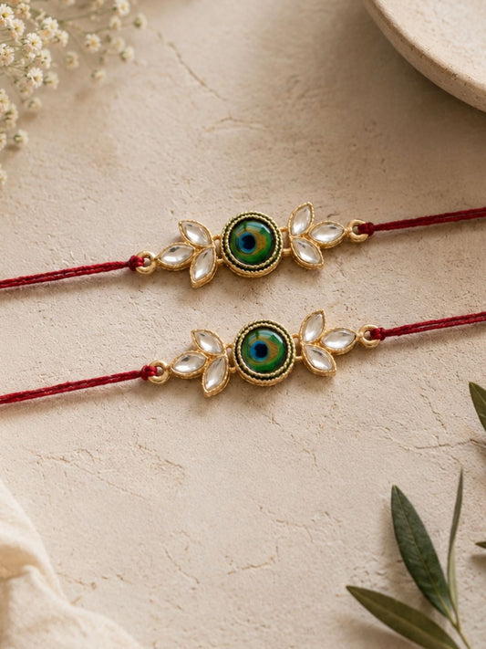 Set of 2 Morpankh Bhaiya Rakhi