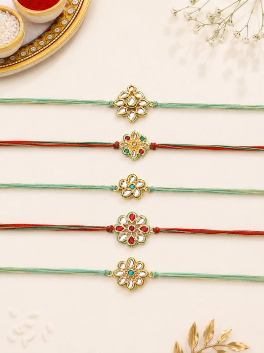 Premium Set of Five Designer Rakhis