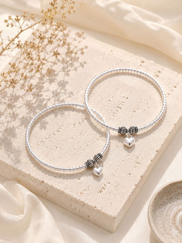 Handcrafted Silver Kada Anklets