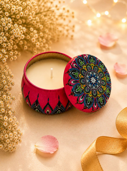 Mandala Tin Candle