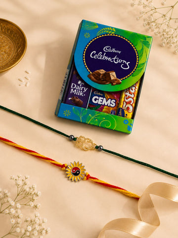 Premium 2 Designer Rakhi Set with Chocolate