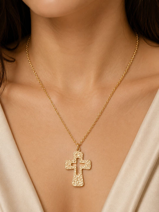 Gold-Plated Holy Cross Pendant For Men and Women