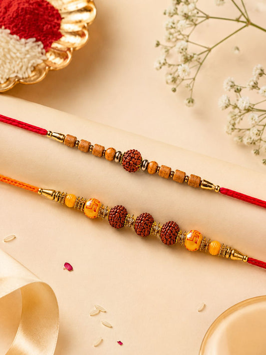 Premium Handcrafted Set of 4 Rudraksh Rakhi