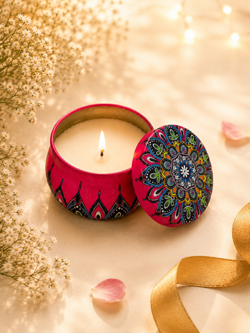 Mandala Tin Candle